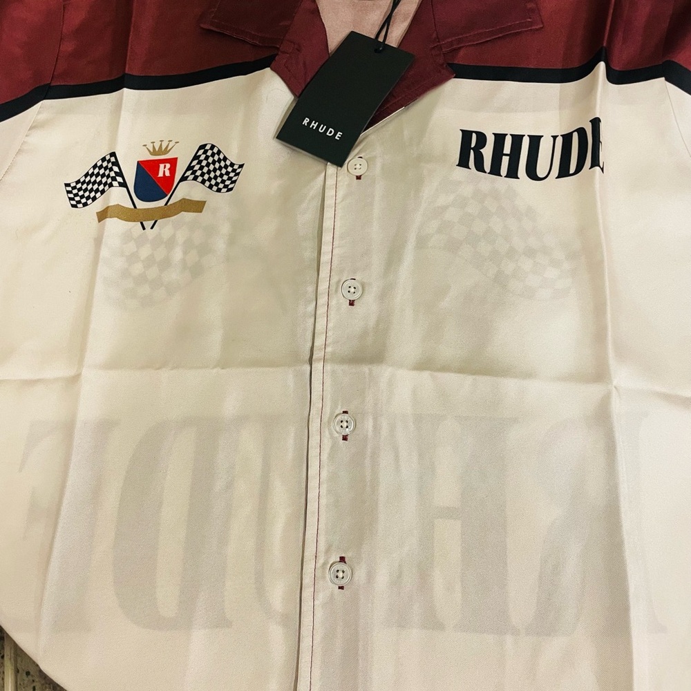 Rhude Two-Tone Button-Up Shirt brand new retails for $850